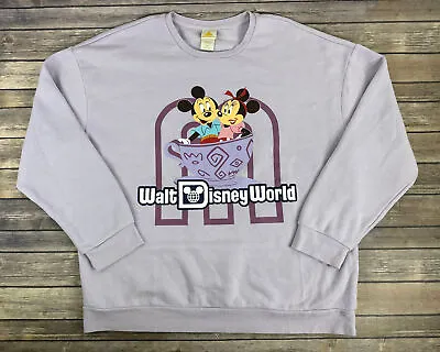 Disney World Mickey & Minnie Mouse Sweater Women Plus Size 2X Purple Long Sleeve • $37.97