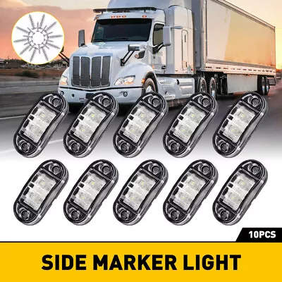 10pcs LED Car Truck Trailer RV Oval 2.5  Clearance Side Marker Lights Clear • $12.99