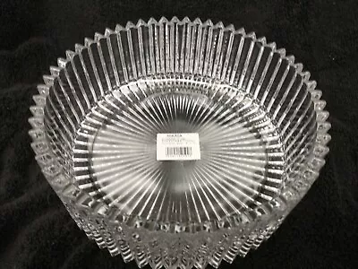 Vintage Bowl - Mikasa Diamond Fire Crystal Hostess Bowl Ribbed Dish 8  Diameter • $24.99