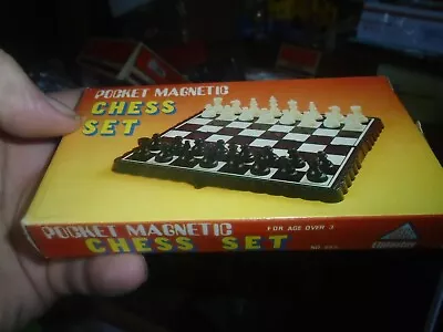 Vintage Elplastoy Pocket Magnetic  Chess Board Game • $15