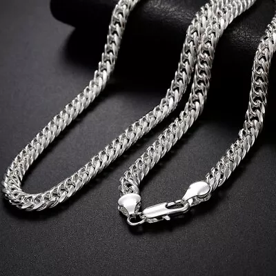 6MM Chain 925 Sterling Silver Necklace For Men's Women Luxury Fashion Wedding • $3.11