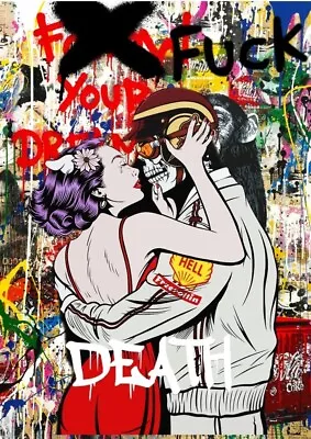 DEATH NYC Ltd Ed Signed Street Graffiti Art Print 45x32cm D*Face Mr. Brainwash • $199.99