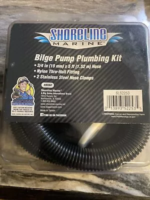 Shoreline Marine Bilge Pump Plumbing Kit With 3/4 Inch X 5 Feet Hose Accessory • $14.50