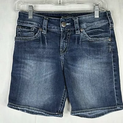 Silver Suki Mid Short Stretch Jean Shorts Womens  26 X 6 Inseam Denim • $19.99