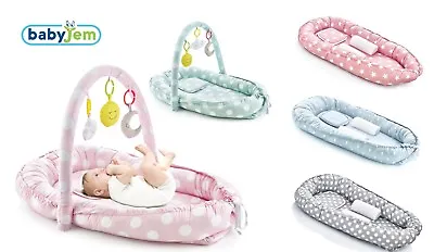 BabyJem Baby Newborn Nest Cocoon Cushion + Side Support 100% Cotton • £29.95