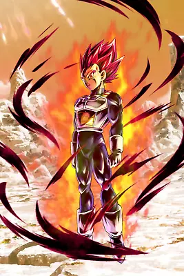 Dragon Ball Poster SSJ God Vegeta Red 12in X18in Free Shipping • $9.95