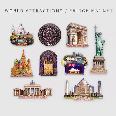 A World Landmark Attraction Tourism Travel Souvenir 3D Wooden Fridge Magnet H3 • $4.99