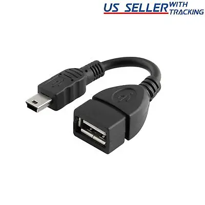 (5-pack) Mini USB Male To USB 2.0 Female Host OTG Adapter Cable 5X • $5.59