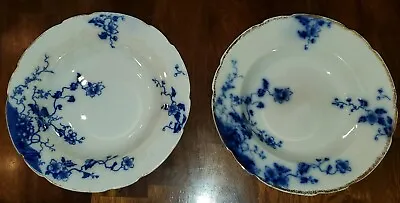 2 Antique Flow Blue 10  Serving Bowls W.H. Grindley  Duchess  Pattern 1891-1914 • $28.50