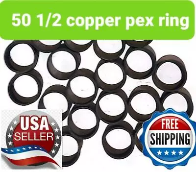 (50) 1/2  PEX Copper Crimp Rings By Tiger Tough Lead Free • $13.79