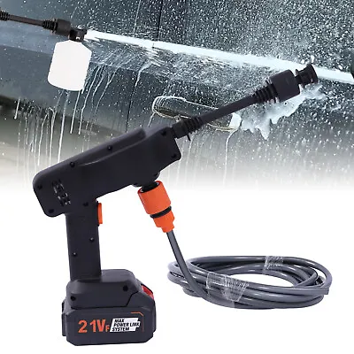 Portable High Pressure Wireless Car Washer Spray Gun Cordless Water Power Clean • £36.54