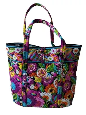 Vera Bradley Large VA VA Bloom Tote H-14  D-6  W-18  Drop-10   • $55