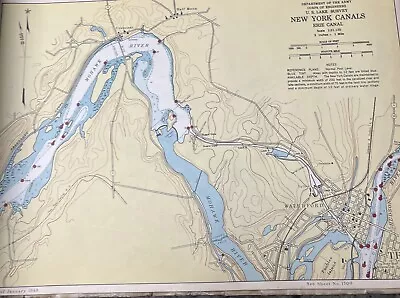 Vintage 1949 Book US Army Engineers Charts Of New York Canals Maps Adirondacks • $55