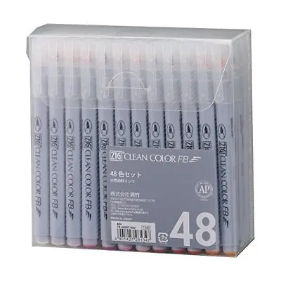 Kuretake Brush Pen Water-based Pen ZIG Clean Color FB 48 Color FB-6000T/48V FS • £83.72