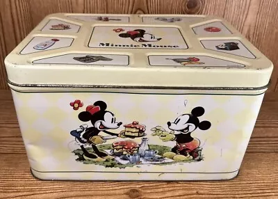 Vintage Disney Minnie Mickey Mouse Tin Metal Box 1998 13x9x7.5 • $10