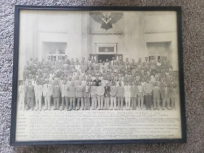 1946 Photo Miami Florida Scottish Rite Consistory Masons Levelers Class Framed • $24.99