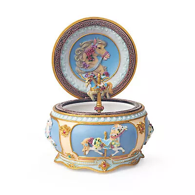 Luminous Carousel Music Box With Colorful  Merry-go-round Wind-up Q0K5 • $77.55