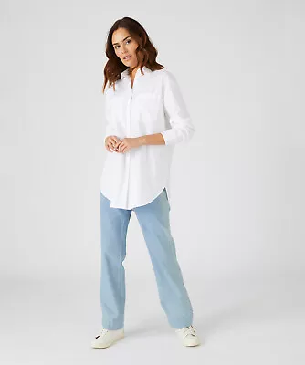 Oversized Cotton Shirt Damart Women Shirt-style Collar Long Sleeves • £14.99