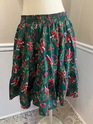 Vtg Holiday Christmas Square Dance Skirt XL Cutter Craft Fabric See Description • $9