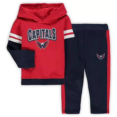 Toddler Red/Navy Washington Capitals Miracle On Ice Raglan Pullover Hoodie & • $33.74