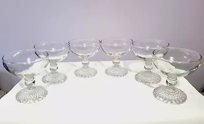 Vintage 6 Anchor Hocking Burple Stemmed  Dessert Champagne Glasses 4  • £14.60