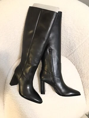 $50 • Buy ZARA BLOCK HEEL KNEE-HIGH BOOTS BLACK NEW With Tag Size EU 38/ US 7