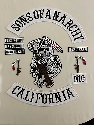 Son Of Anarchy California Mc 35 Cm Embroidered Patches Set Of 10 Pcs • $63.99