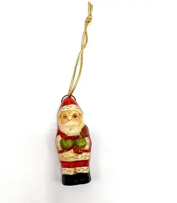 $9.99 • Buy Vaillancourt Folk Art Chalkware SANTA Christmas Ornament Retired 1987 Mini