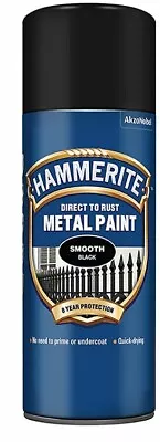 1 X Hammerite Smooth 400ml Direct To Rust Metal Spray Paint - All Colours • £10.99