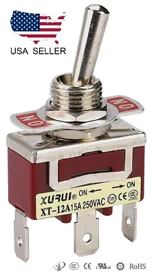 $4.95 • Buy Heavy Duty Spdt On-on Toggle Switch 20a 125v, 15a 250v Spade Terminals (12a)