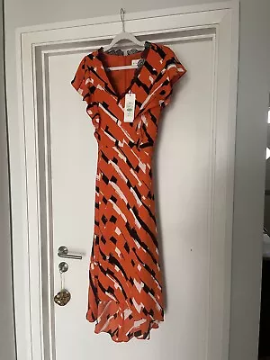 Damsel In A Dress Size 14 Orange Flowing Dress Wedding Cruise Summer • £30