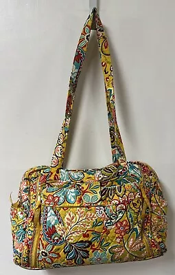 Vera Bradley Provencal Yellow Diaper Bag Retired Paisley Floral Quilted W Pad • $20