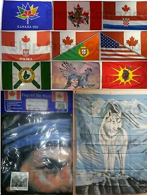 Large High Quality All Canada Old - New - Native Flags Banner 3'X5' - 36 X60  • $9.90