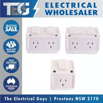 $17.90 • Buy Weatherproof Power Point Outlet Socket Weather GPO External Outdoor 10AMP 15AMP