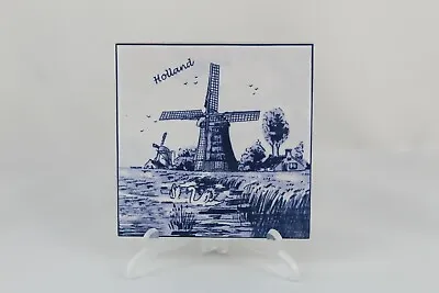 Tile Ceramic Holland Blue Decoration Picture Mill Of Wind • $10.69