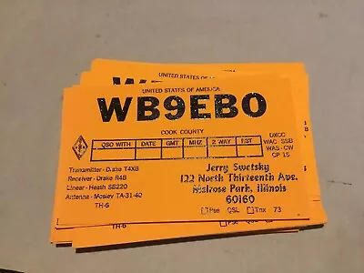 20 QSL Cards UNUSED Ham Radio Melrose Park IL  WB9EBO  Swetsky • $10