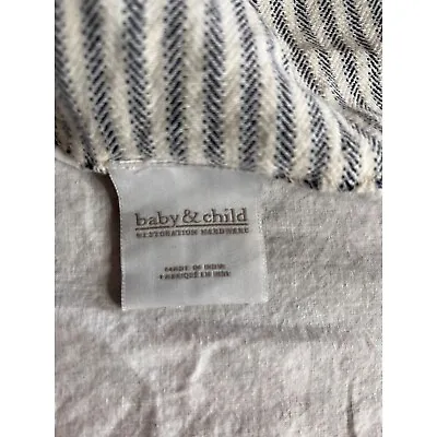 Baby & Child Restoration Hardware Navy Blue Cream Striped Crib Skirt • $38