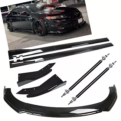 Front Bumper Lip Splitter Spoiler Side Skirts Strut Rods For Acura TL TLX ILX • $149.99