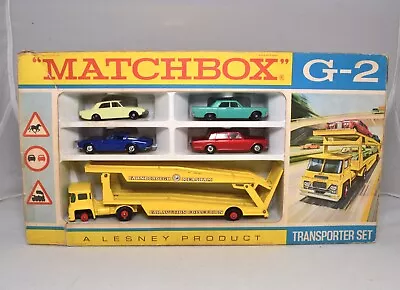 Vintage Matchbox Toys Transporter Set G-2 & Box Pre-Owned (D252) • $29.17