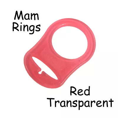 100 MAM Ring Button Style Pacifier Clip Adapter - Red Transparent Silicone • $46.60