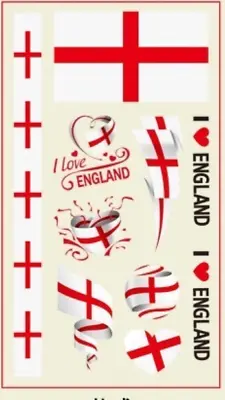 England Wales Flag  Tattoo Temporary Sticker Heart Face Sticker Gift • £1.99