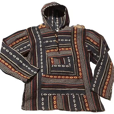 Baja Nepal Hobo Himalayan Hippie Indie Festival Woven Hand Crafted Cotton Hoodie • $26.19