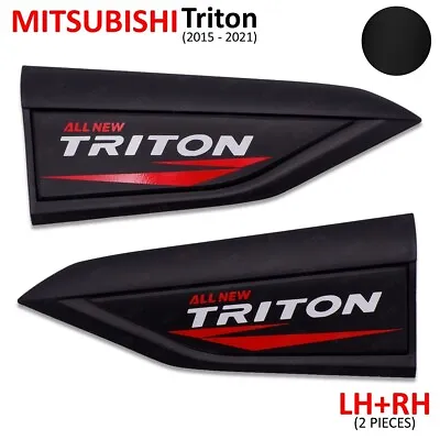 Fits Mitsubishi L200 Triton 2015 21 Matt Black Side Wing Air Vent Fender Cover • $37.98