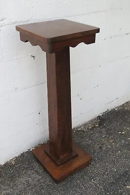 Victorian Oak Flower Statue Stand Pedestal Table 4688 • $445.50