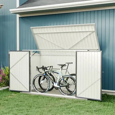 Galvanized Metal Large Storage Garden Shed Bikes Wheelie Bin Tools Bicycle Store • £199.95