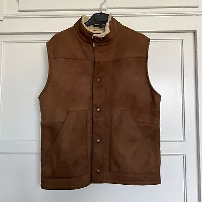 VTG Sawyer Of Napa Shearling Vest Adult Medium Sheepskin Cowboy Rodeo Camp Work • $119