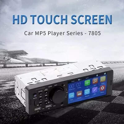 4.1  Single DIN Car MP5 Player Touch Screen FM Stereo Radio Bluetooth + Carema • £37.18