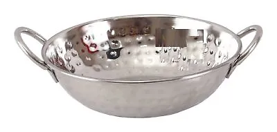 Traditional Hammered Steel Kadai With Round Handle Capacity 260ML • $38.99