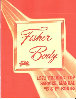 $19 • Buy 1971-76 Cadillac Eldorado & Biarritz Convertible Top Frame Service Repair Manual