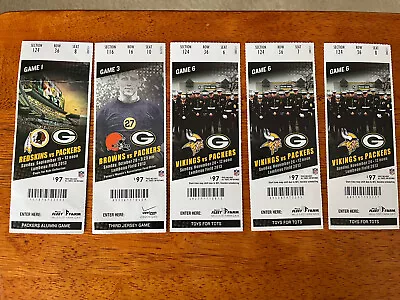 Green Bay Packers 2013 Football Game Ticket Stub Lot (5) • $19.99